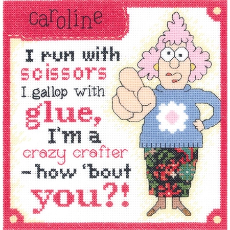 Aunty Acid Crazy Crafter Counted Cross Stitch Kit